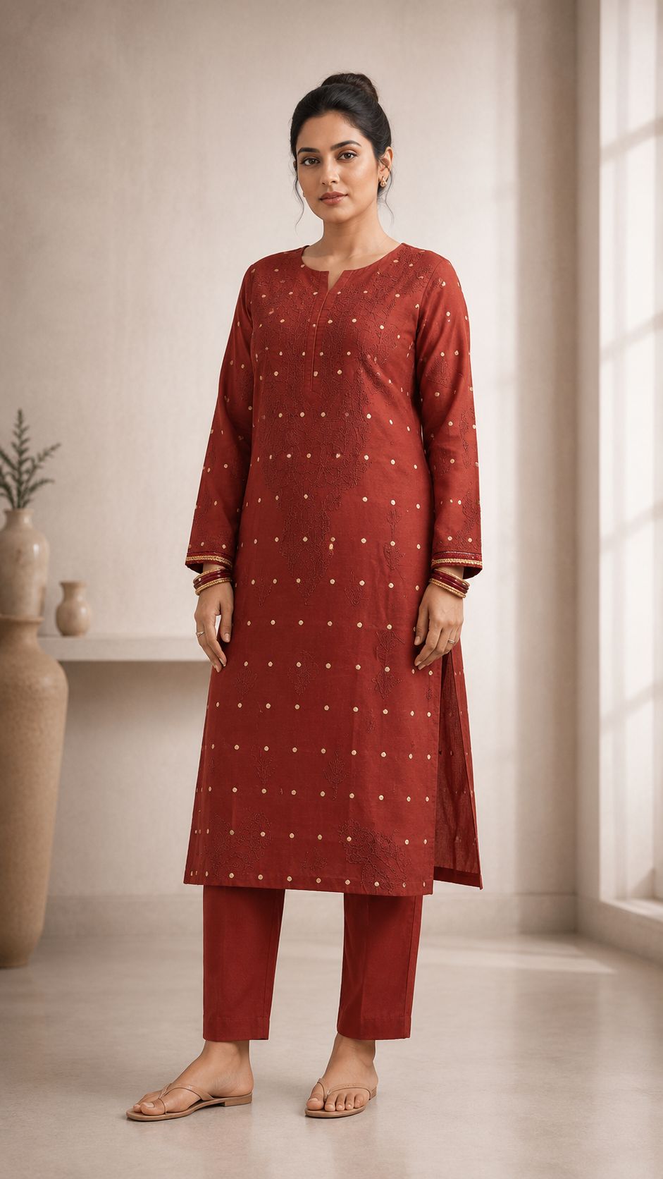 two-toned Chikankari kurti