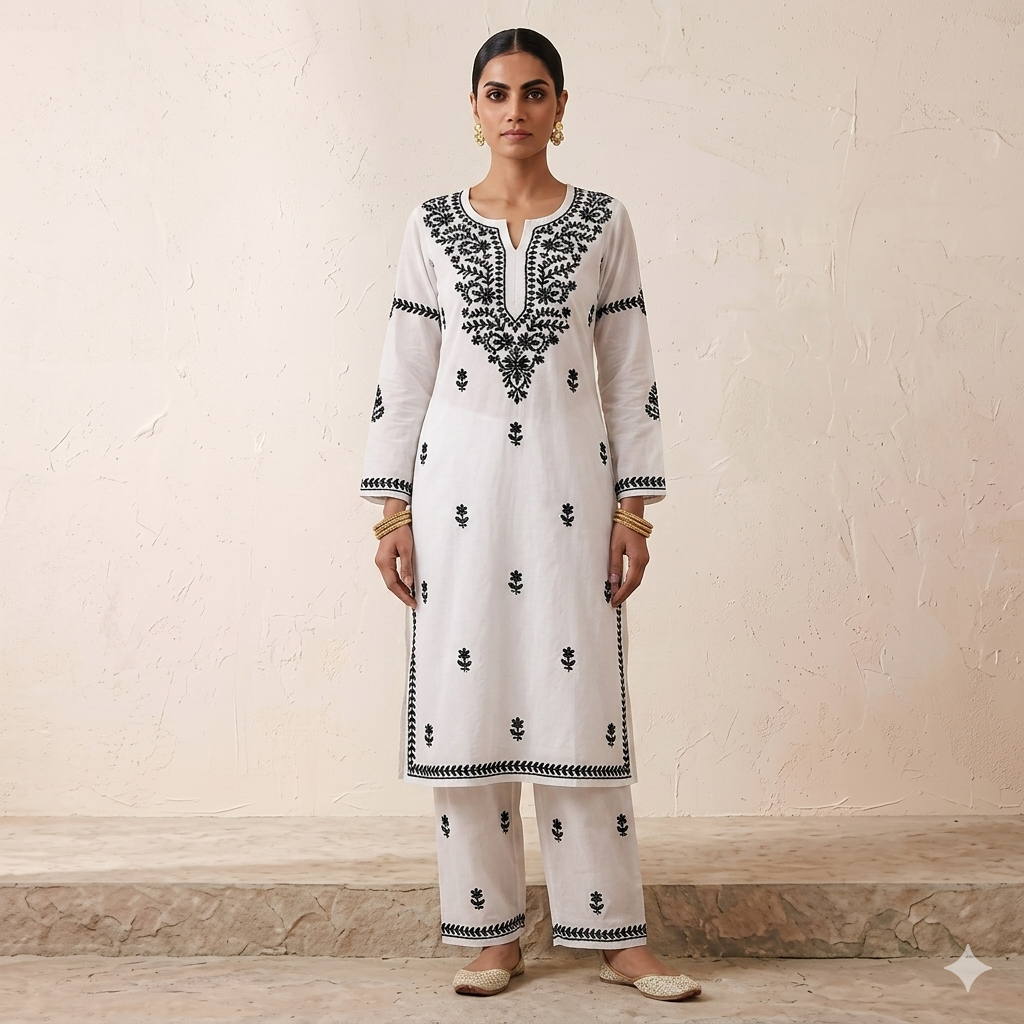 TIMELESS MONOCHROME KURTI (XS(Bust-34))